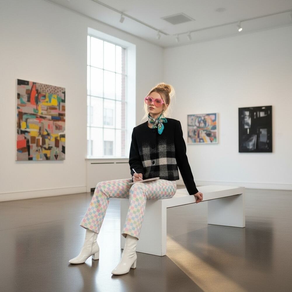 Vintage 90s Pendleton Ombre Plaid Wool Coat Dark Academia NWT L - Picture 5 of 14